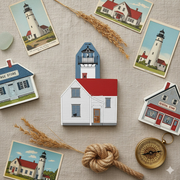 Cat’s Meow Village Shelf Sitter – West Chop Lighthouse Martha’s Vineyard 1996 - Picture 3 of 10